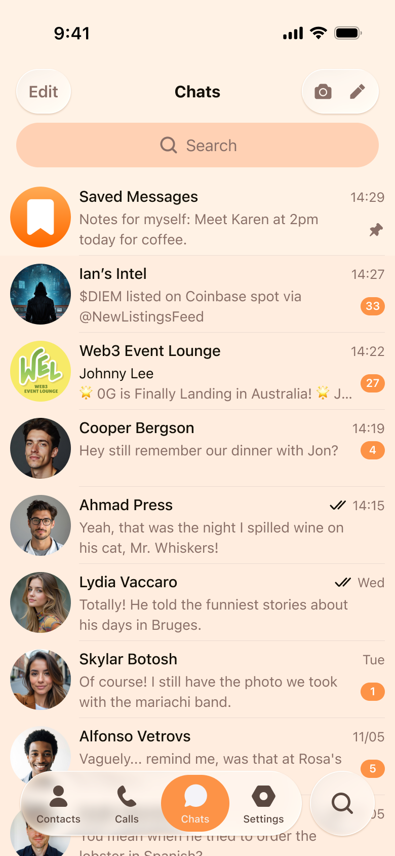 Clear interface screenshot